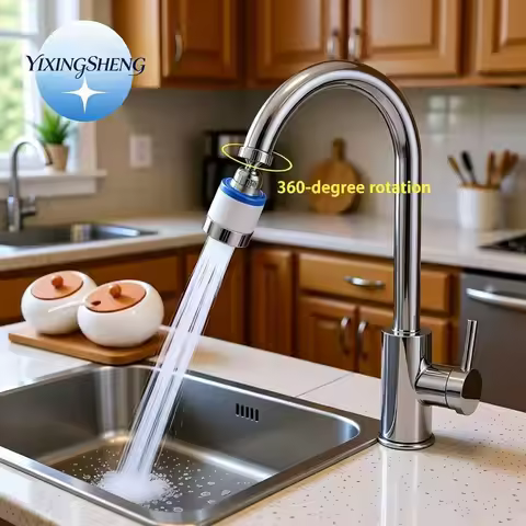 Water Purifier Faucet with Replaceable Filter, Splash-Proof Faucet Aerator with Filter, Rotatable Fa