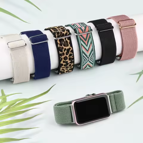 Nylon Loop Strap for Samsung Galaxy Fit 3 Adjustable Elastic Bracelet Watchband for Samsung Galaxy F