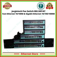 Jorgietech Poe Switch Gigabit 8 Port POE + 2 UpLink Dahua Hikvision