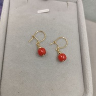 10k corals dangling earrings