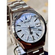 Brand New The Citizen Silver Meteorite Dial Eco-Drive Super Titanium 38mm Case Mens Watch AQ4100-57B