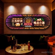 Red Luminous Bar Barbecue Shop Included Paintings Decorative Paintings Murals Neon Lights Network Te