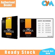 Olympia Acoustic Guitar String AGS 570  80/20 Bronze 010-047 Extra Light FULL SET NO1 to NO 6 Acoustic Guitar String