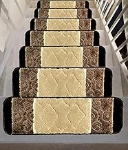 Gloria Rug High Pile Skid-Resistant Rubber Backing Gripper Carpet Stair Treads - Washable Stair Mat