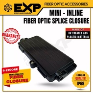 Mini-Inline Fiber Optic Splice Closure 2~12 Cores IP68 WATERPROOF BLACK