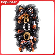 Woeuri Haunted House Wreath Window Hanging Halloween Wreath Spooky Halloween Swag Wreath for Front D
