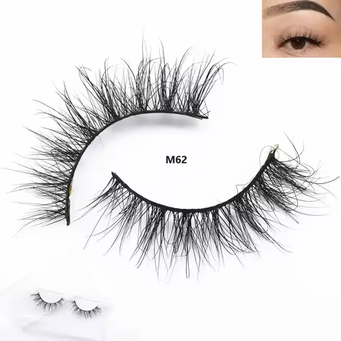 M62 Winged Mink Lashes Fluffy 3D Mink Eyelashes Natural Long Mink False Eyelashes Extension Mink Eye
