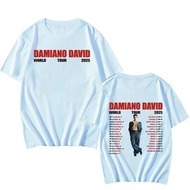 T-shirt Damiano David, T-shirt Damiano David World Tour, reka bentuk baharu, T-shirt wanita dan lela