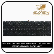Replacement Keyboard For MSI MS-1796 1975 1799 16P6 16J9 179B 1791 1792 KEYBOARD WITH BACKLIGHT
