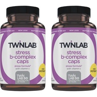 Twinlab Stress B-Complex Caps - Complete B-Complex & 1000 mg Vitamin C - Energy Support Supplement w