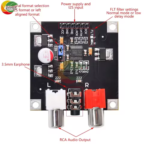 PCM5102 PCM5102A DAC Decoder Board I2S Input 32Bit 384K for Red Core Player Supports I2S format/left