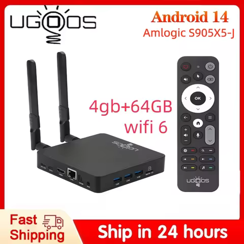 2026 Original UGOOS AM9 Pro Smart TV Box Amlogic S905X5-J Android14 4G 64G Set Top Box Supoprt AI-SR