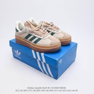 Adidas Originals Gazelle bold W "beige suede" casual platform shoes for men & women ikab