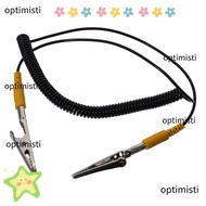 OPTIMISTI Anti-Static ESD Grounding Cable, 2mm 180cm / 71" Coiled Cord, Black Male-to-Female PU,Meta