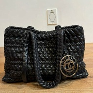 CHANEL 香奈兒 羊皮 黑色 編織 肩背包 手提包 托特包 購物包 購物袋 公事包 文件包