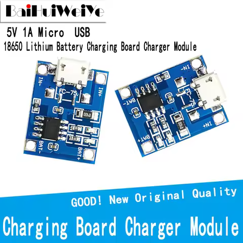 5Pcs 5V 1A MICRO USB 18650 Lithium Battery Charging Board Charger Module TP4056 Module Charging Boar