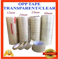 OPP Tape Transparent 12mm / 18mm / 24mm / 60mm / Clear Tape / Cellophane Tape / Packaging Tape