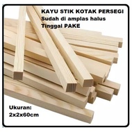 Pine Wood Block Stick Size 2x2 cm Length 60cm Pine Wood Stick 2x2x60 Smooth