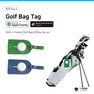 MiLi Golf Bag Tag with Built-in MiTag Duo Smart Tracker Works with iOS Find My or Android Find Hub