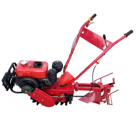 Chain track micro tiller gasoline diesel multifunctional ditching loose soil fertilization plowing m