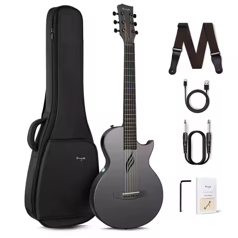 Enya NOVA GO SP1 Electric Guitar Smart Carbon Fiber Acoustic 35 Inch with Pickup, Case, Strap, Cable