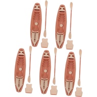 SUPVOX 5Sets Miniature Kayak Model Set with Oars Realistic Plastic Canoe for Educational Outdoor Fun