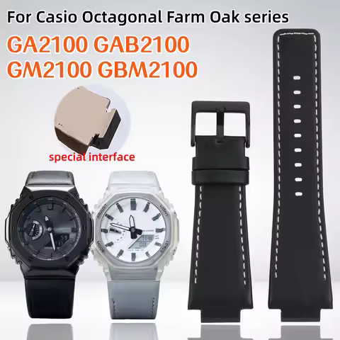 GA2100 GM2100 Modified Cowhide Watch Strap Bracelet For G-SHOCK CasiOak GA-2100 GM-2100 GBM-2100 Men