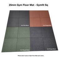 25MM RUBBER GYM FLOOR MAT - GYMFIT SQ/ 50CM X 50CM/ PER PIECE