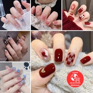 SB Kuku Palsu Nail Art + Lem Aesthetic Wisuda 24pcs Polish Fake Nail Premium Wedding Nikahan