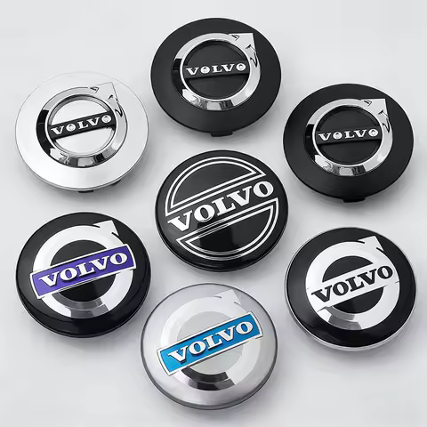 4Pcs 64mm Auto Wheel Center Caps for Volvo S40 S60 S80L XC60 XC90 V40 V50 V90 T6 - Premium Car Hub C