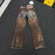 Acne studio Retro Two-Piece Digital Stitching Printed Straight-Leg Pants