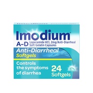 Imodium A-D Anti-Diarrheal Medicine Softgels with Loperamide Hydrochloride, 24 ct.