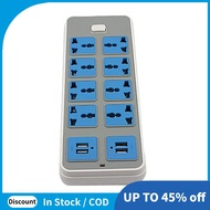 Power Strip Surge Protector with 4 USB and 8 Outlets Ports 6.5 Feet Extension Cord 3000W 16A for Hom