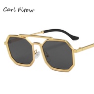 Steampunk Sunglasses 2022 Fashion Polygon Metal Sunglasses Trendy Double Beam Sunglasses