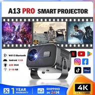 Projector Smart Projector A13 4K Android 12.0 LCD 4K Mini Projector WiFi + Bluetooth5.0 With Netflix