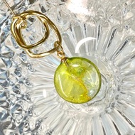 酒精墨水畫耳環 - Golden Lime