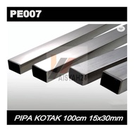Square Pipe Square Bar/ 15 x 30 x 1.2mm - 1 meter