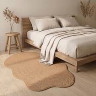 1pc Washable Non-Slip Popular Beige Pineapple Circle Decorative Rug, Faux Sisal Woven, 3D Texture Ri