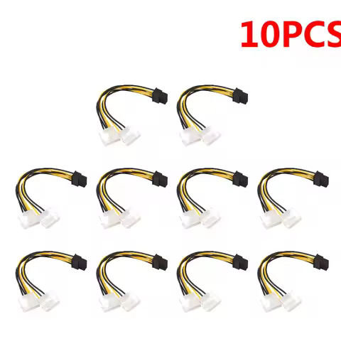 1/5/10PCS Dual 4 Pin Molex IDE to 8 Pin PCI Express Power Cable PCI Express Adapter Video Card Power