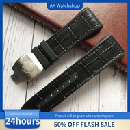 28mm High Quality Nylon Cowhide Silicone Watch Strap Black Blue Folding Buckle Watchband Suitable fo
