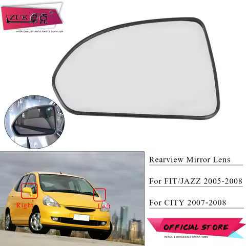 ZUK Left Right Outer Rearview Mirror Lens Glass For HONDA FIT SALOON 2003-2006 CITY 2007 2008 GD6 GD