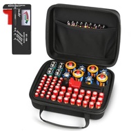 Arkeiliy Battery Organizer, Waterproof Battery Organizer Storage Case with Tester BT-168, Battery Ho