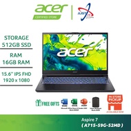 ACER ASPIRE 7 A715-59G-52MD (I5-12450P) / A715-59G-50YE (i5-13420H) 15.6" GAMING LAPTOP ( 16GD4 512S