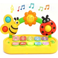 Baby Piano Toy 6-12 Months Light Up Music Keyboard Baby Toys for 3 6 9 12 18 Months with 4 Modes, In