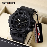 SANDA Waterproof Sports Fitness Dual Display Men Watch 6030