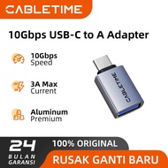 CABLETIME Adapter OTG USB C USB-C to USB 3.0 5Gbps Female Aluminum Adapter Converter Data Transfer P