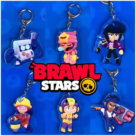 New Brawl Stars Acrylic Pendant Keychains Anime Cartoon Character Festivals Gifts Pendant 6cm Cospla