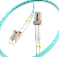 Cablelera LC/LC Fiber Optical Cable, 4 Meter, OM4 Multi-Mode Duplex, Aqua Color