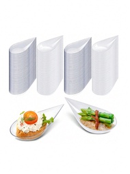 10/20pcs 4-Inch Mini Appetizer Tasting Dishes, Transparent Plastic Appetizer, Dessert And Amuse-Bouc