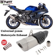 Universal 51mm Motorcycle Exhaust Pipe Escape For CBR650R MT07 R1 Ninja 650 DUKE Modify Motocross Carbon Fiber Muffler D